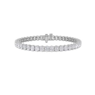 10Cttw Oval Shaped Lab Grown Diamond (F/VS) East West Line Bracelet in 14K Gold