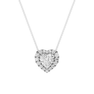 1.25Cttw Heart Shaped Lab Grown Diamond (F/VS) Heart Shaped Pendant in 14K Gold