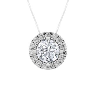1.25Cttw Round Shaped Lab Grown Diamond (F/VS)  Pendant in 14K Gold