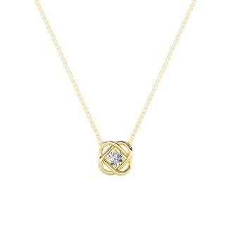 0.5Cttw Round Shaped Lab Grown Diamond (F/VS)  Necklace in 14K Gold