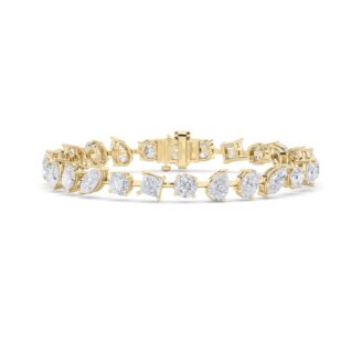 10.25Cttw Round Shaped Lab Grown Diamond (F/VS) Bracelet in 14K Gold