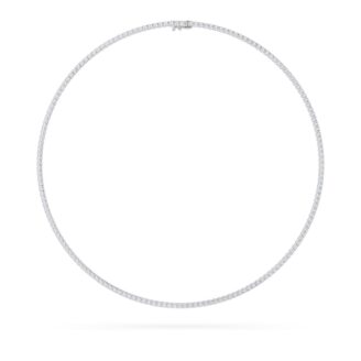 9.5Cttw Round Shaped Lab Grown Diamond (F/VS) Petite Line Necklace in 14K Gold