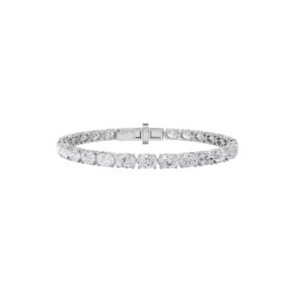 13Cttw Oval Shaped Lab Grown Diamond (F/VS) Classic Line Bracelet in 14K Gold