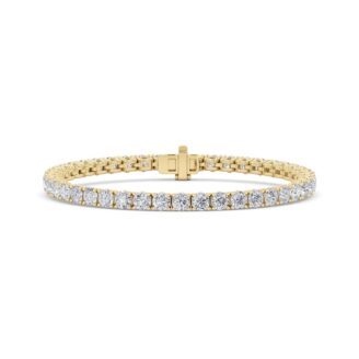 10Cttw Round Shaped Lab Grown Diamond (F/VS) Tennis Bracelet in 14K Gold