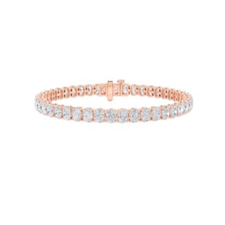 10Cttw Oval Shaped Lab Grown Diamond (F/VS) East West Line Bracelet in 14K Gold
