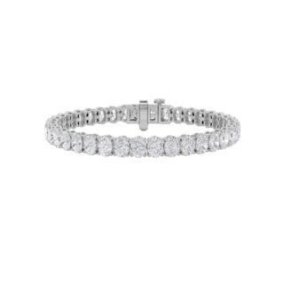 15Cttw Oval Shaped Lab Grown Diamond (F/VS) East West Line Bracelet in 14K Gold