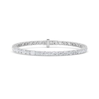 7Cttw Oval Shaped Lab Grown Diamond (F/VS) East West Bracelet in 14K Gold