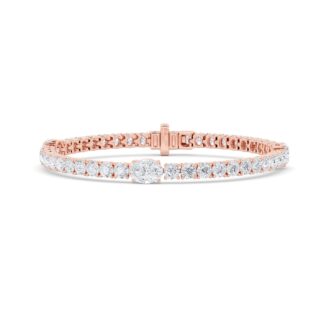 10Cttw Oval Shaped Lab Grown Diamond (F/VS) East West Station Bracelet in 14K Gold