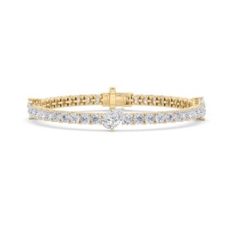 10Cttw Pear Shaped Lab Grown Diamond (F/VS) East West Station Bracelet in 14K Gold