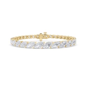 13Cttw Marquise Shaped Lab Grown Diamond (F/VS) Fancy Bracelet in 14K Gold