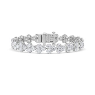 13Cttw Round Shaped Lab Grown Diamond (F/VS) Cluster Bracelet in 14K Gold