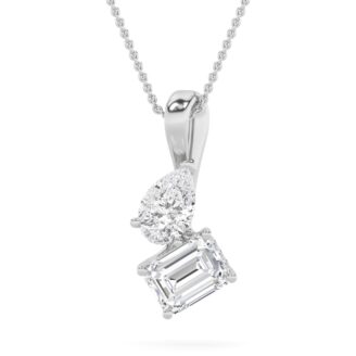 3Cttw Radiant Shaped Lab Grown Diamond (F/VS) TOI Et Moi Fashion Pendant in 14K Gold