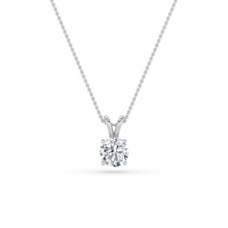 2Cttw Round Shaped Lab Grown Diamond (F/VS) Split Bale Solitaire Pendant in 14K Gold
