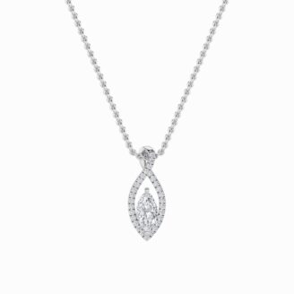 1.25Cttw Marquise Shaped Lab Grown Diamond (F/VS) Heart Shaped Pendant in 14K Gold