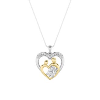 1Cttw Oval Shaped Lab Grown Diamond (F/VS) Heart Shaped Pendant in 14K Gold