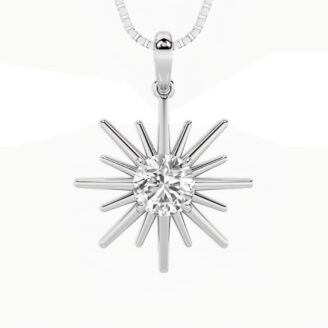 1.5Cttw Round Shaped Lab Grown Diamond (F/VS) Astralis Pendant in 14K Gold