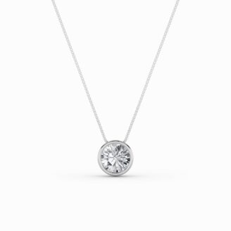 2Cttw Round Shaped Lab Grown Diamond (F/VS) Solitaire Pendant in 14K Gold