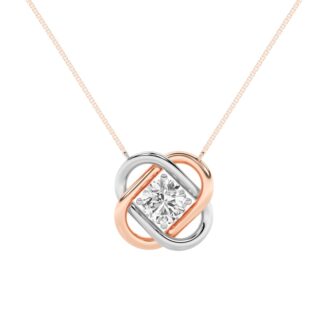 1Cttw Round Shaped Lab Grown Diamond (F/VS) Necklace in 14K Gold
