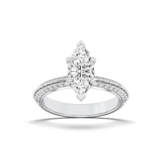 2.5Cttw Marquise Shaped Lab Grown Diamond (F/VS)  RING in 14K Gold