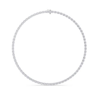 19Cttw Oval Shaped Lab Grown Diamond Tennis Necklace in 14K Gold (F/VS)