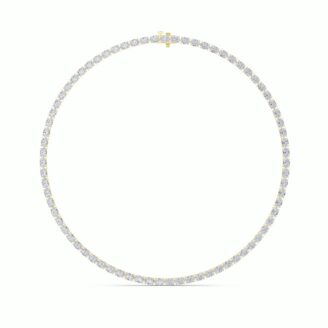 36Cttw Oval Shaped Lab Grown Diamond Tennis Necklace in 14K Gold (F/VS)