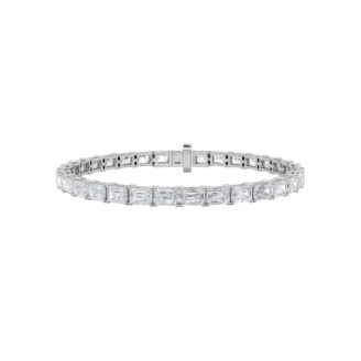 11Cttw Emerald Shaped Lab Grown Diamond East & West Bracelet in 14K Gold (F/VS)