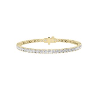 5Cttw Round Shaped Lab Grown Diamond Tennis Bracelet in 14K Gold (G/VS)