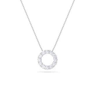 2Cttw Round Shaped Lab Grown Diamond (F/VS) Circle Pendant in 14K Gold