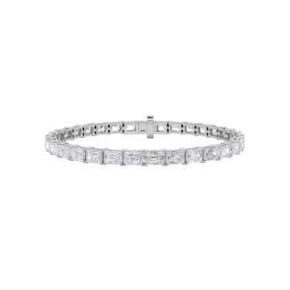 7.5Cttw Emerald Shaped Lab Grown Diamond (F/VS) Classic Line Bracelet in 14K Gold