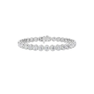 10Cttw Round Shaped Lab Grown Diamond (F/VS) East West Bezel Set Bracelet in 14K Gold