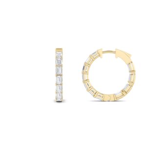 3.5Cttw Emerald Shaped Lab Grown Diamond (F/VS) Earrings in 14K Gold