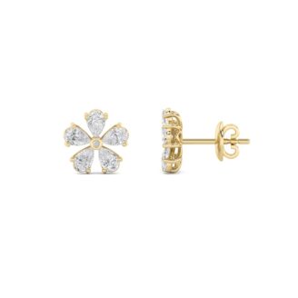 1.5Cttw Pear Shaped Lab Grown Diamond (F/VS)  Earrings in 14K Gold