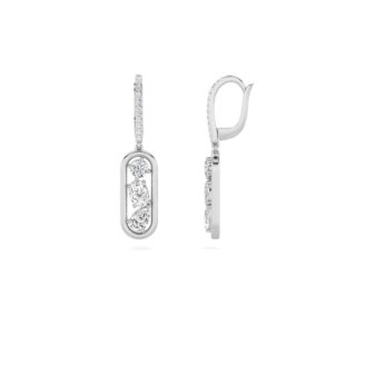 1.5Cttw Oval Shaped Lab Grown Diamond (F/VS) Paperclip Dangle Earrings in 14K Gold
