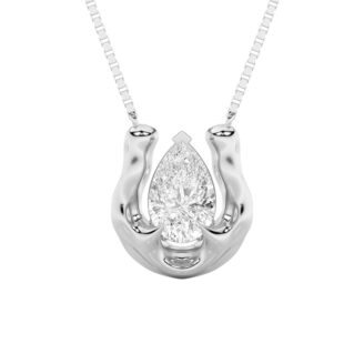 1Cttw Pear Shaped Lab Grown Diamond (F/VS) Necklace in 14K Gold