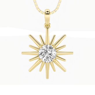 1.5Cttw Round Shaped Lab Grown Diamond (F/VS) Astralis Pendant in 14K Gold