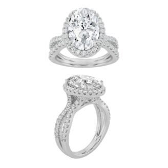 3Cttw Oval Shaped Lab Grown Diamond (F/VS)  Ring in 14K Gold